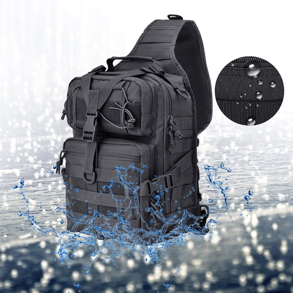 Hopopower Tactical Sling Bag Pack Military Assault Rucksack Shoulder Bag Backpack Chest Pack Handbag Waterproof For Travel Hikin