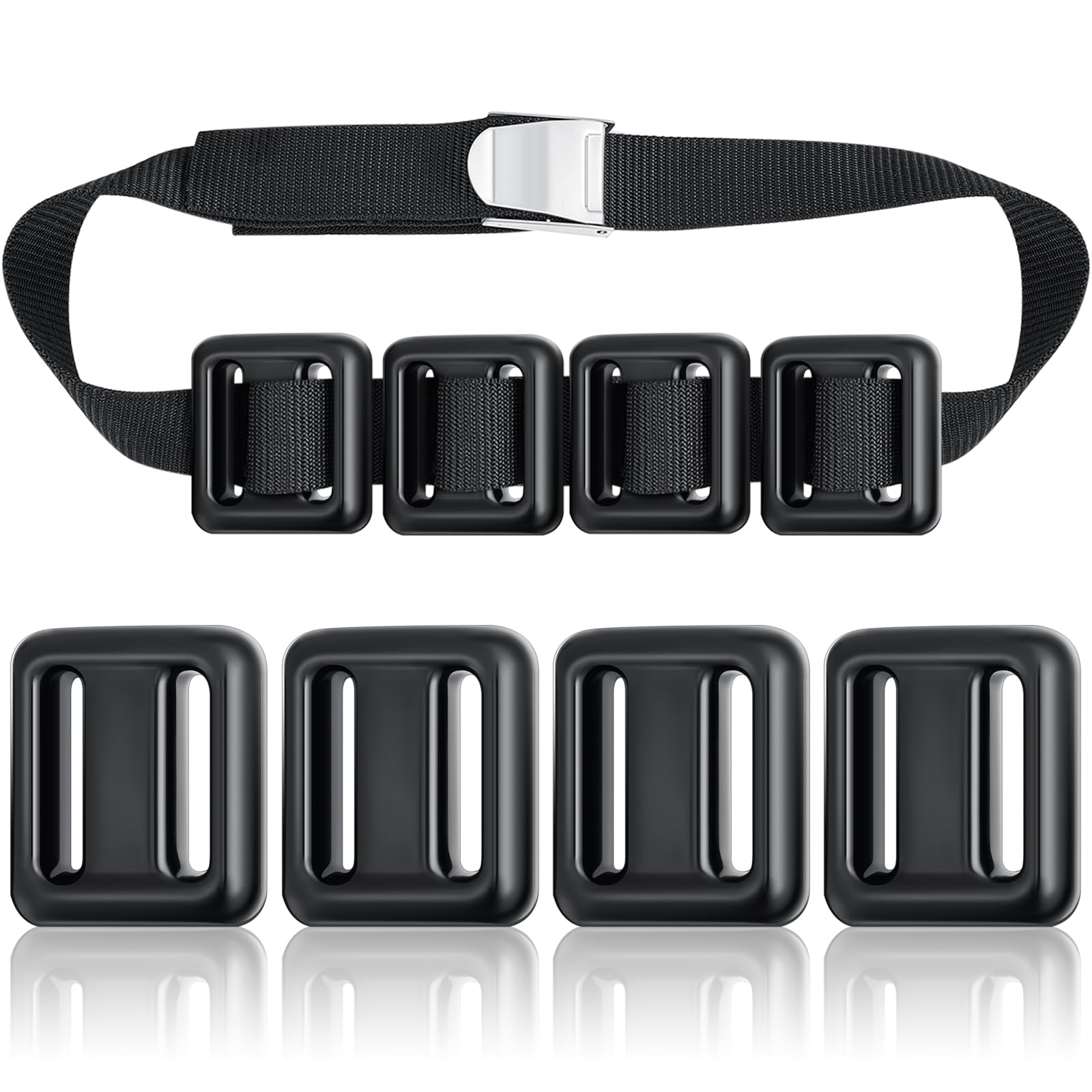 Tellegloww 4 Pcs 3.3 lb Dive Weights Belt for Scuba Diving Coated Dive Weights Nylon Dive Belt with Metal Quick Release Buckle f