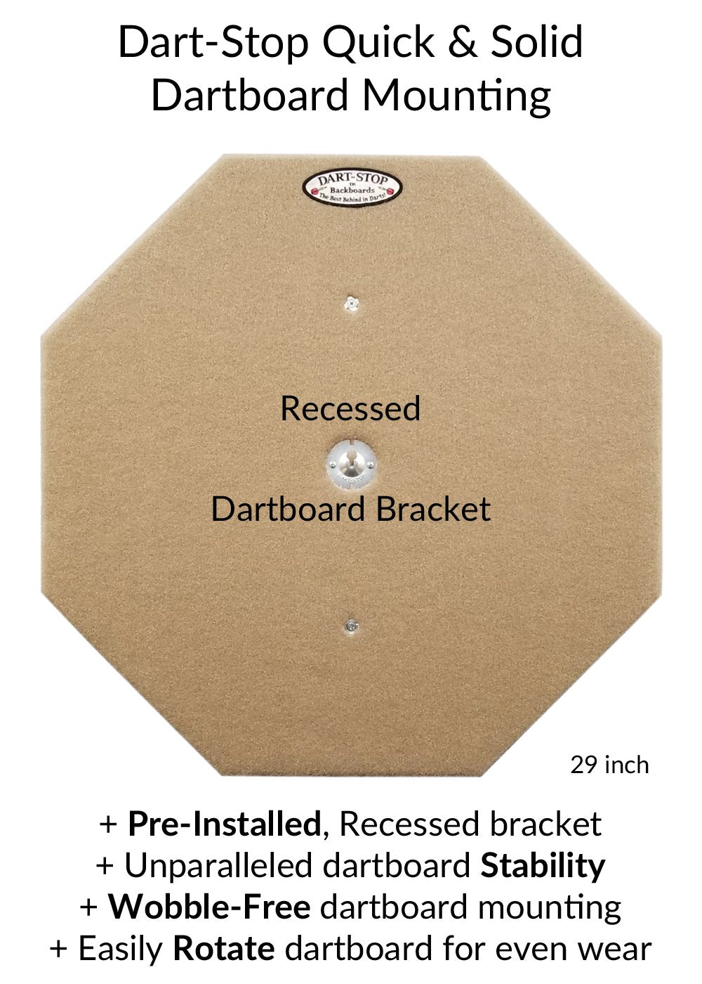 Dart-Stop 29 Inch Burgundy Octagon Pro Dart Board Backboard  Wall Protector  Dartboard Surround