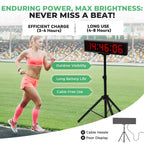 Flyrivergo 6.4Ft High Led Large Timer 30 Race Clock With Tripod Cordless Countdown/Up Clock Stopwatch With Ir Remote Control For