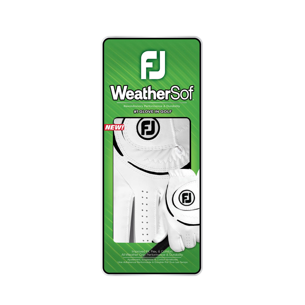 Footjoy Women'S Weathersof Golf Glove, White, Medium/Large, Worn On Right Hand