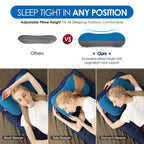 Hikenture Ultralight Inflatable Washable Pillow With Removable Cover For Neck Lumber Support - Upgrade Backpacking Pillow For Ca