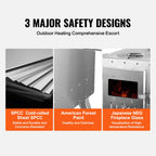 Vevor Camping Wood Stove Stainless Steel Camping Tent Stove, Portable Wood Burning Stove With Chimney Pipes & Gloves, 1646Infire