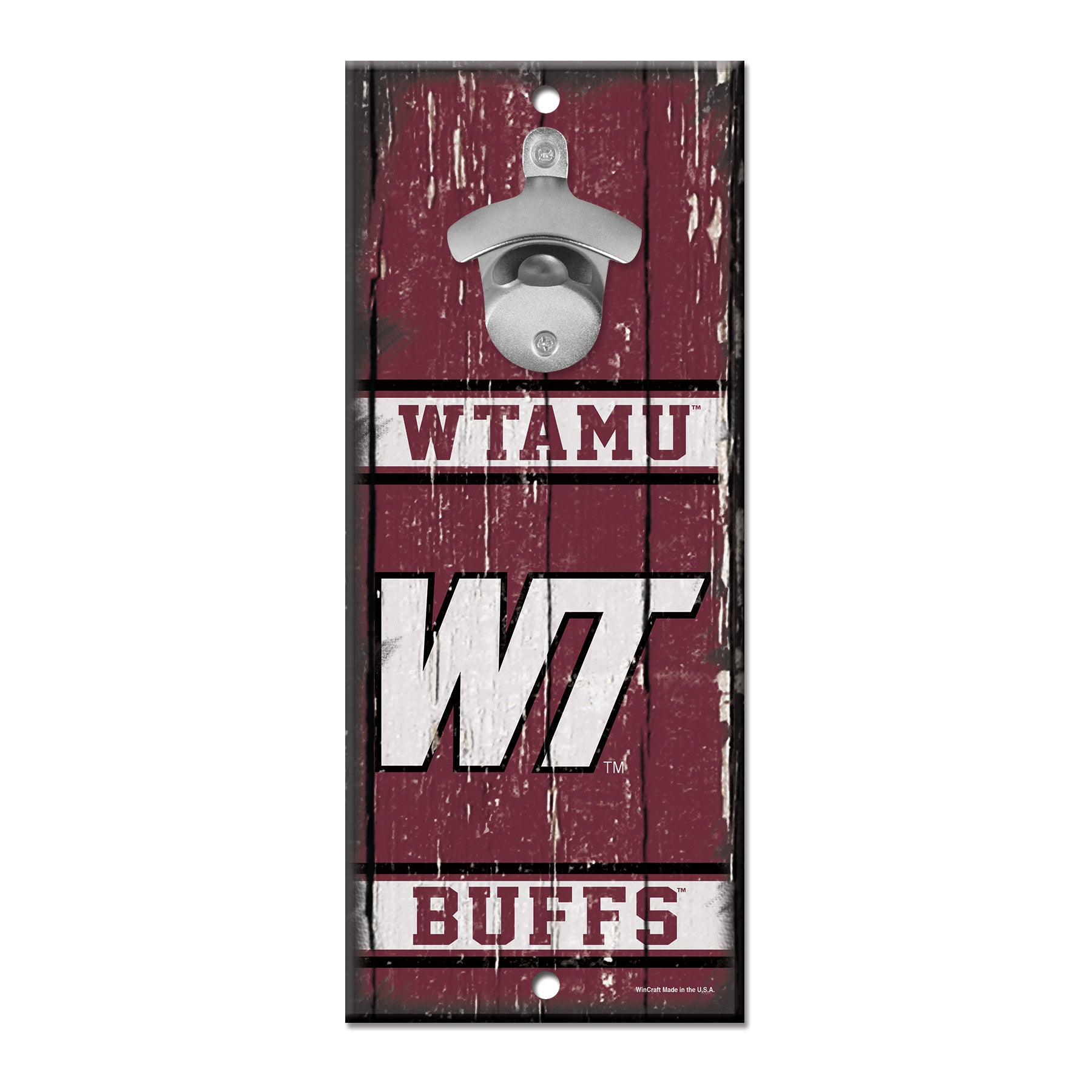 West Texas A&M Buffs Sign Wood 5x11 Bottle Opener Alternate
