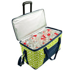 Extra Large Hybrid Folding Cooler On Wheels - Trellis Green