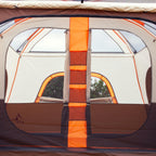 Ktt Large Family Cabin Tent 10-12 Person,2 Rooms,3 Storage Pockets,2 Bay-Windows 3 Doors And 3 Windows With Mesh,Straight Wall,W