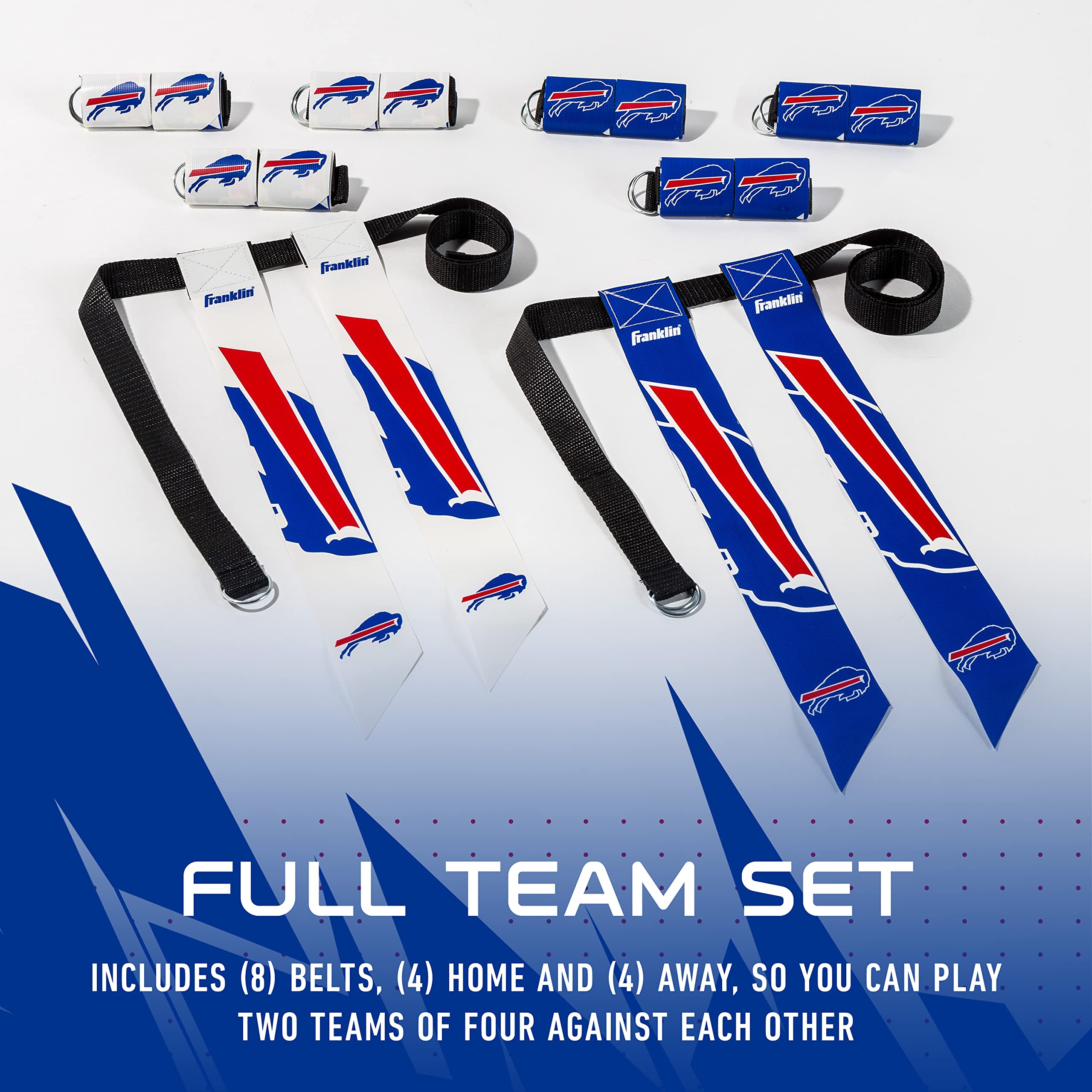 Franklin Sports Nfl Buffalo Bills Flag Football Sets - Nfl Team Flag Football Belts And Flags - Flag Football Equipment For Kids