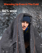 Vevor Wool Camping Blanket, Large Warm Stadium Blanket, Flame Retardant, Great For Outdoors, Picnics, Hiking, Sports Events, Tra
