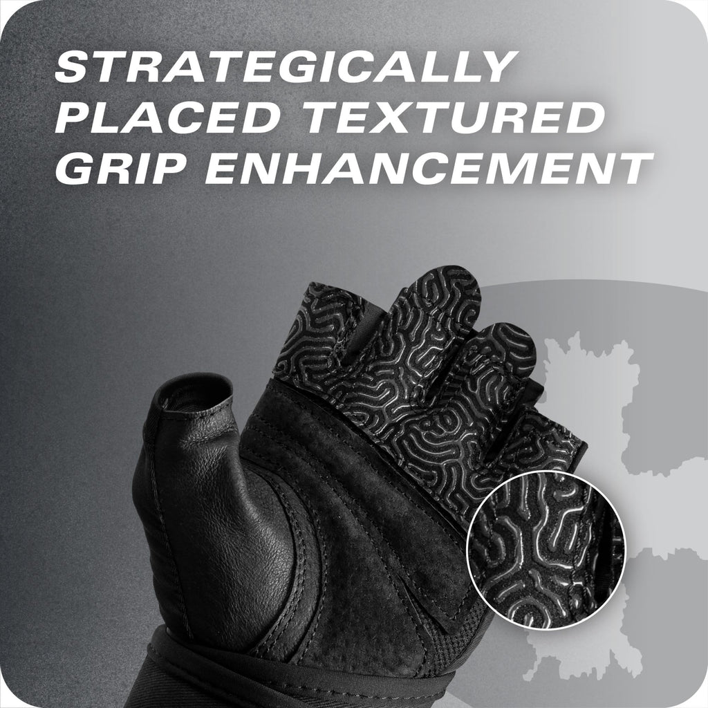 Harbinger Pro Wristwrap Gloves 3.0 - Enhanced Grip, Superior Wrist Support, Breathable 4-Way Stretch Lycra, Durable Leather Palm