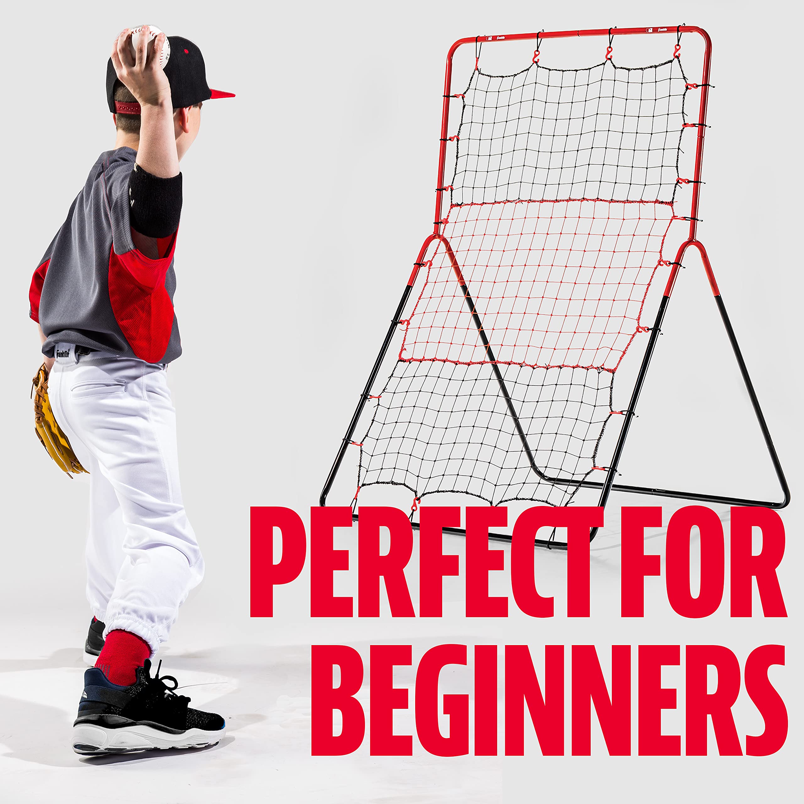 Franklin Sports Baseball Rebounder Net - 3-Way Baseball + Softball Pitchback Net + Fielding Trainer - Bounce Back Net For Fieldi