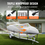 Vevor Boat Cover, 16'-18.5' Trailerable Waterproof Boat Cover, 600D Marine Grade Pu Oxford, With Motor Cover And Buckle Straps,