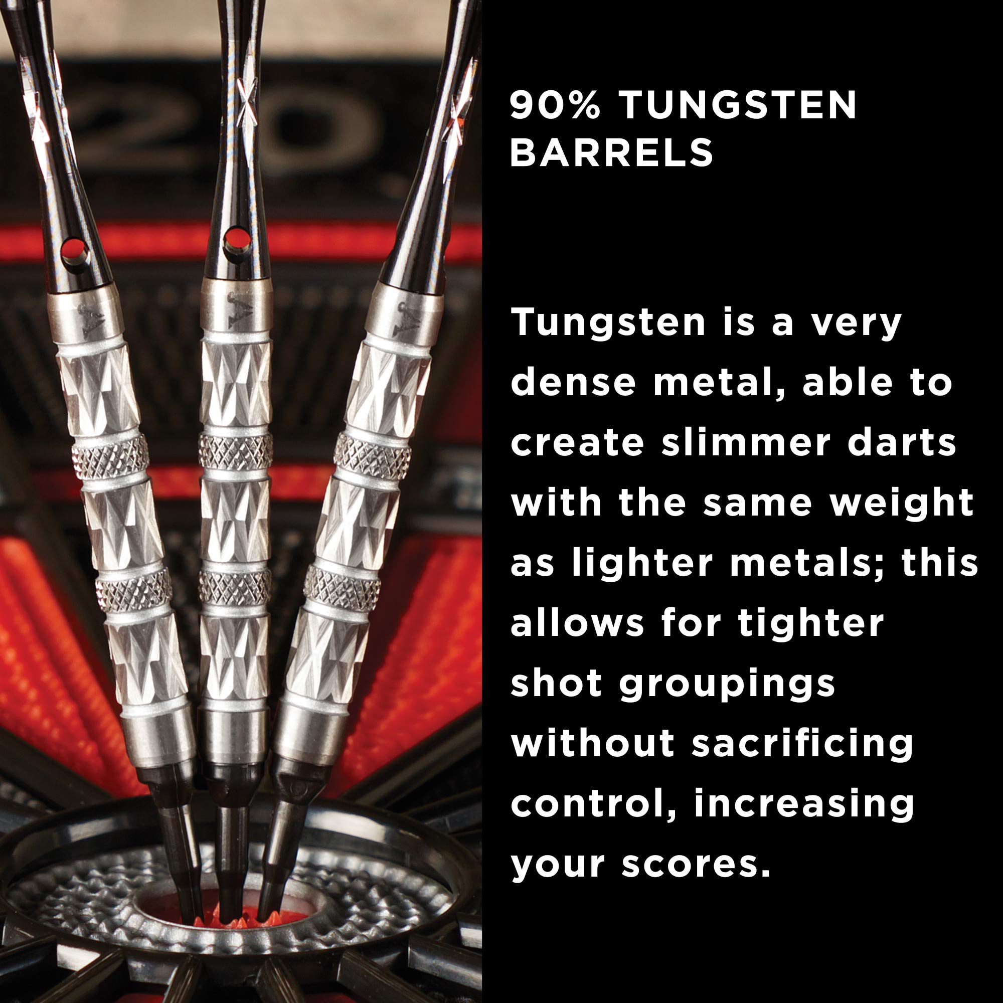 Viper Diamond 90% Tungsten Soft Tip Darts With Storage/Travel Case, Silver Rings, 16 Grams