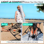 Mansader 2-3 Person Large Instant Pop Up Beach Tent, Uv Protection Portable Easy Setup Sun Shade Shelter, Extended Floor With 3