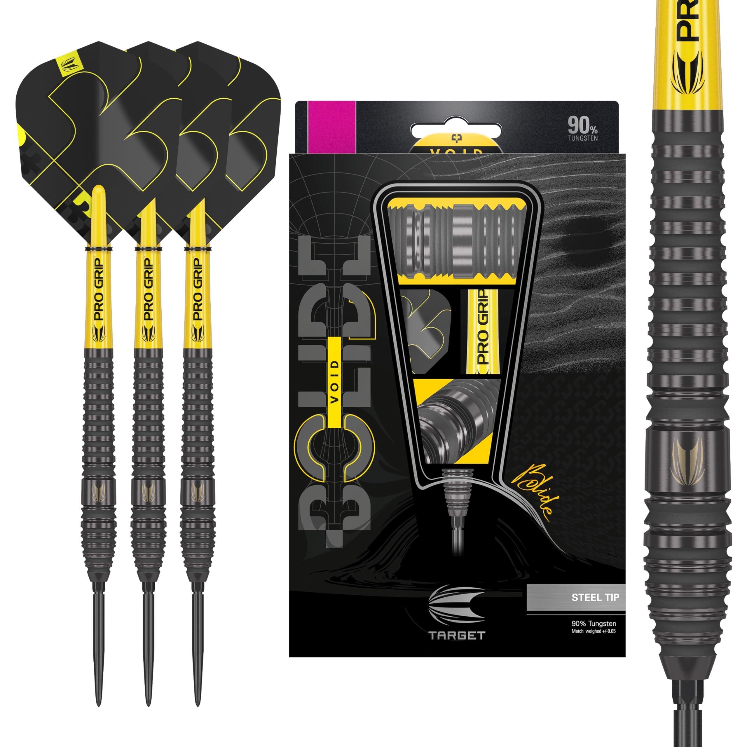 TARGET Darts Bolide Void 03 24G 90% Tungsten Swiss Point Steel Tip Darts Set