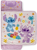 Jay Franco Kids Nap Mat with Embedded Pillow & Blanket - Soft 46x20 Microfiber Sleeping Bag with Name Tag & Handle Multi - Lilo 