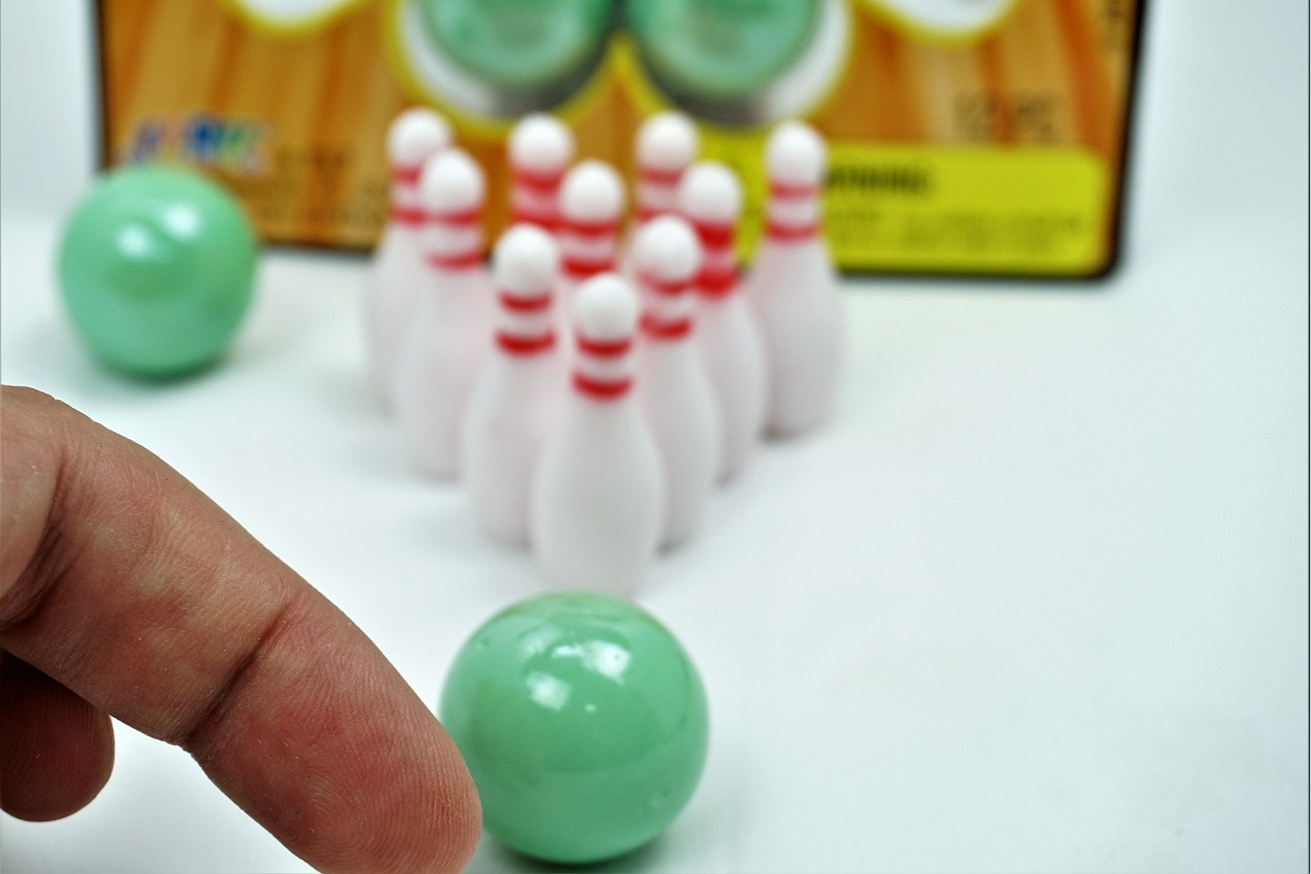 Ja-Ru Mini Bowling Toys (2 Set) Miniature Bowling Pins & Bowling Ball For Kids & Adults. Small Tabletop Games & Office Desktop T