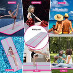 Edostory Inflatable Air Gymnastics Mat 10Ft/13Ft/16Ft/20Ft Training Mats 4 Inches Thick Gymnastics Tracks For Home/Training/Chee