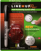 Line M Up Pro Precision Golf Ball Alignment / Identification Tool, Putt Positioning Ball Marker, & Sharpie
