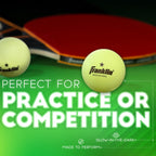 Franklin Sports Glow In The Dark Ping Pong Balls - Official Size + Weight 40Mm Table Tennis Balls - One Star Glow In The Dark Pi