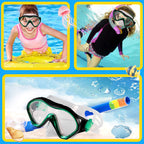 Fpxnb Kids Swim Mask, Swimming Goggles With Nose Cover, Snorkel Mask Diving Mask For Scuba Snorkeling, Anti-Fog Lens Waterproof