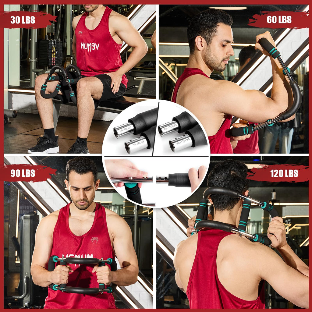 Twister Arm Trainer, 30-120 lbs Adjustable Twister Arm Chest Exerciser with 2/4 Spring & Poster for Men & Women, Detachable Powe
