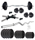 Kore Pvc 40 Kg Home Gym Set With One 3 Ft Curl Rod And One Pair Dumbbell Rods, Multicolour