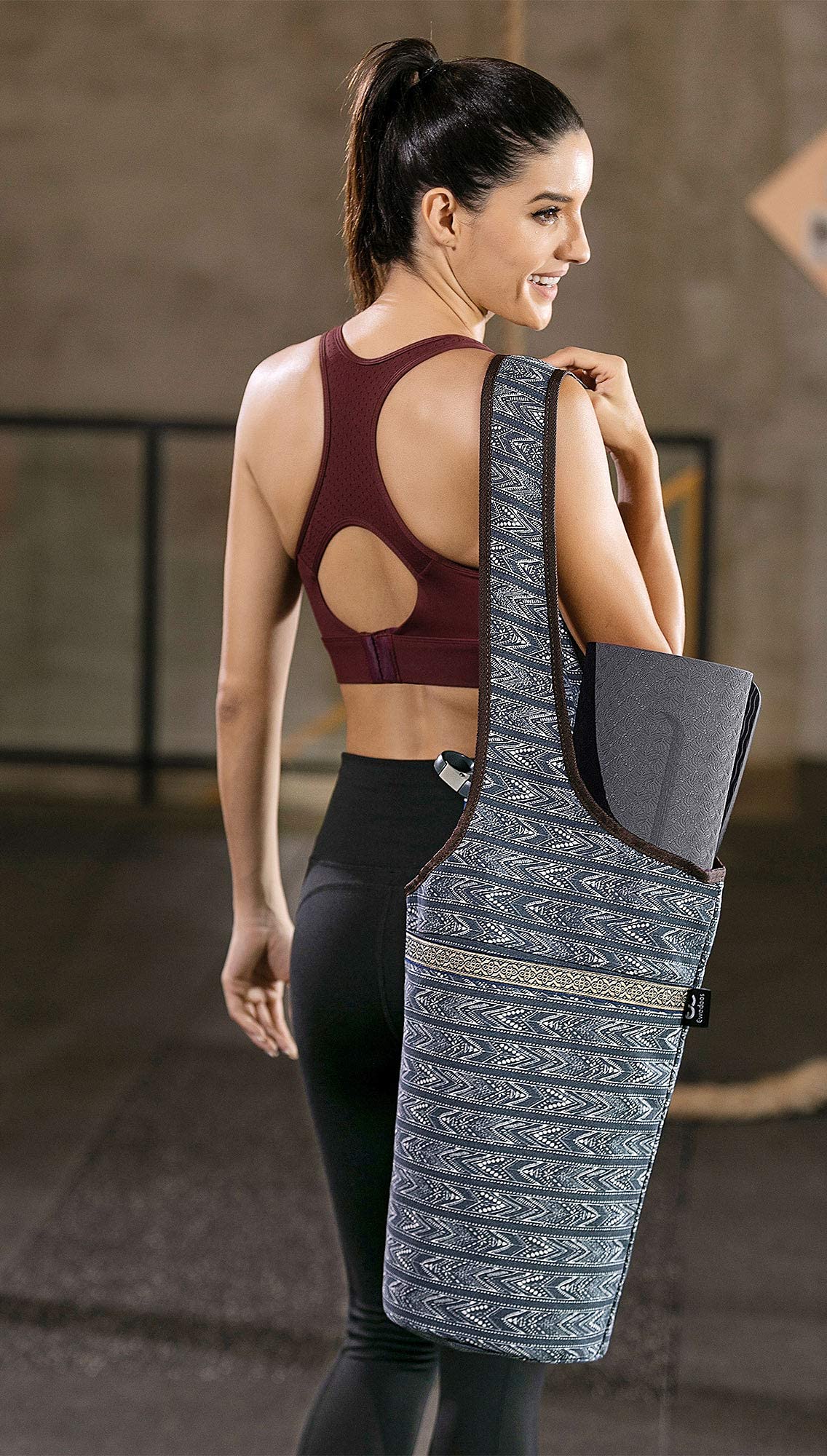Ewedoos Yoga Mat Bag With Large Size Pocket And Zipper Pocket, Fit Most Size Mats (Artistic Gray)