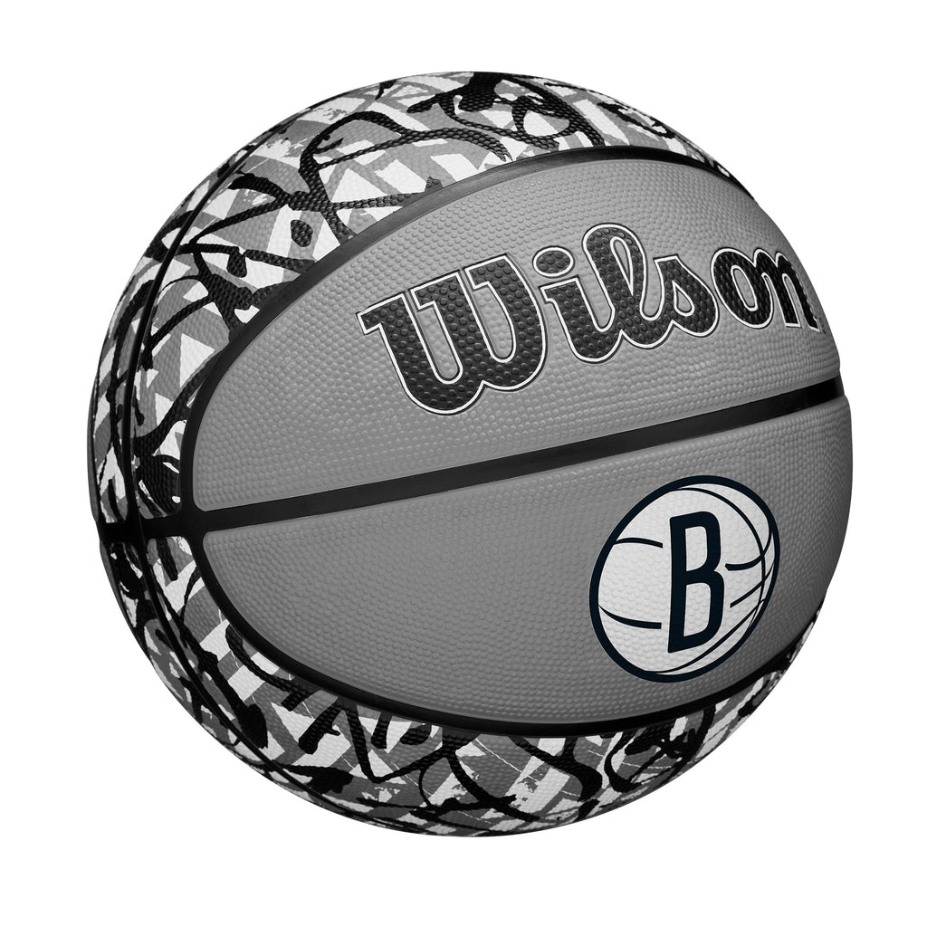 Wilson Nba Team Graffiti Basketball - Brooklyn Nets, Size 7-29.5''