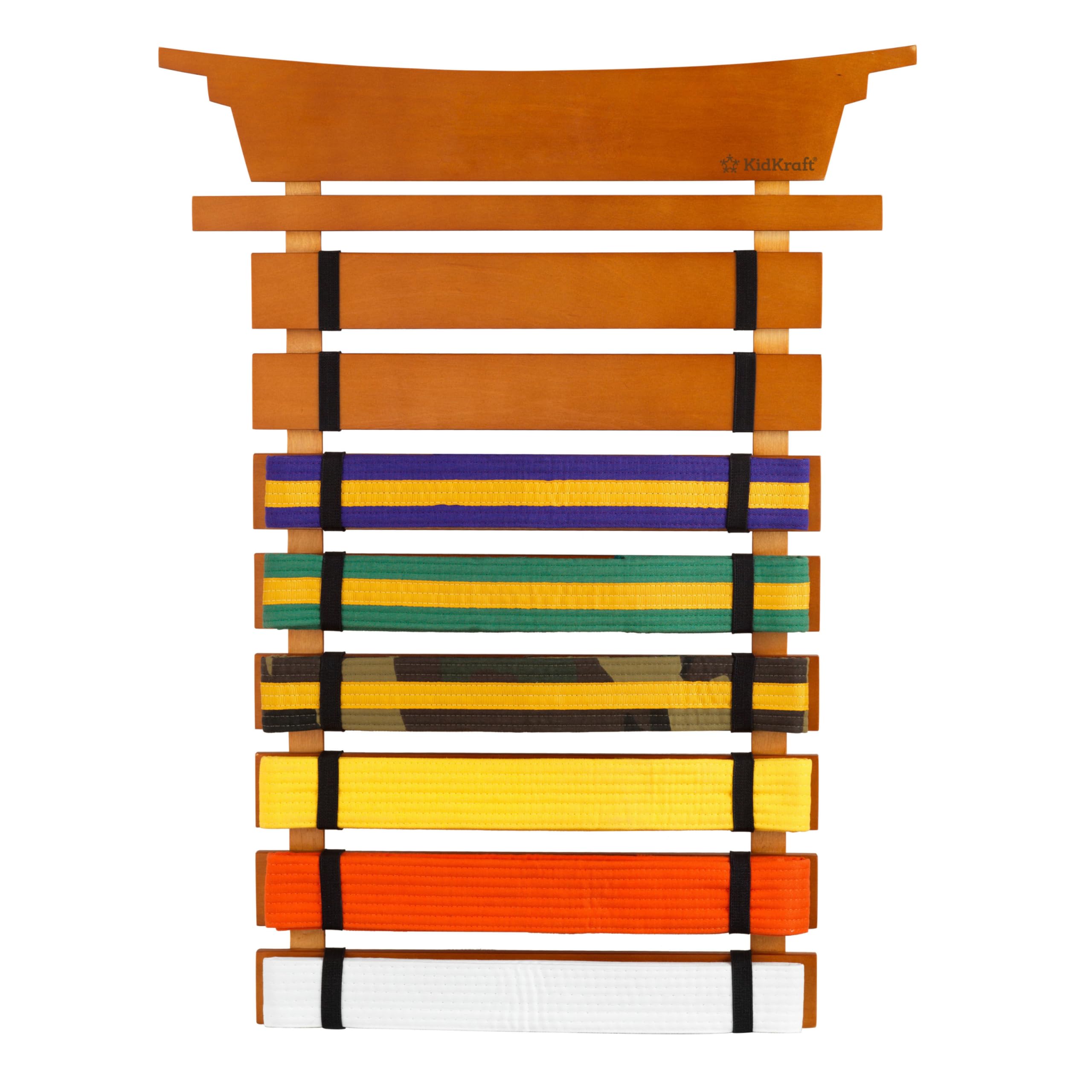 Kidkraft Martial Arts Wooden Belt Holder Hanging Display For 8 Belts (Unpersonalized)