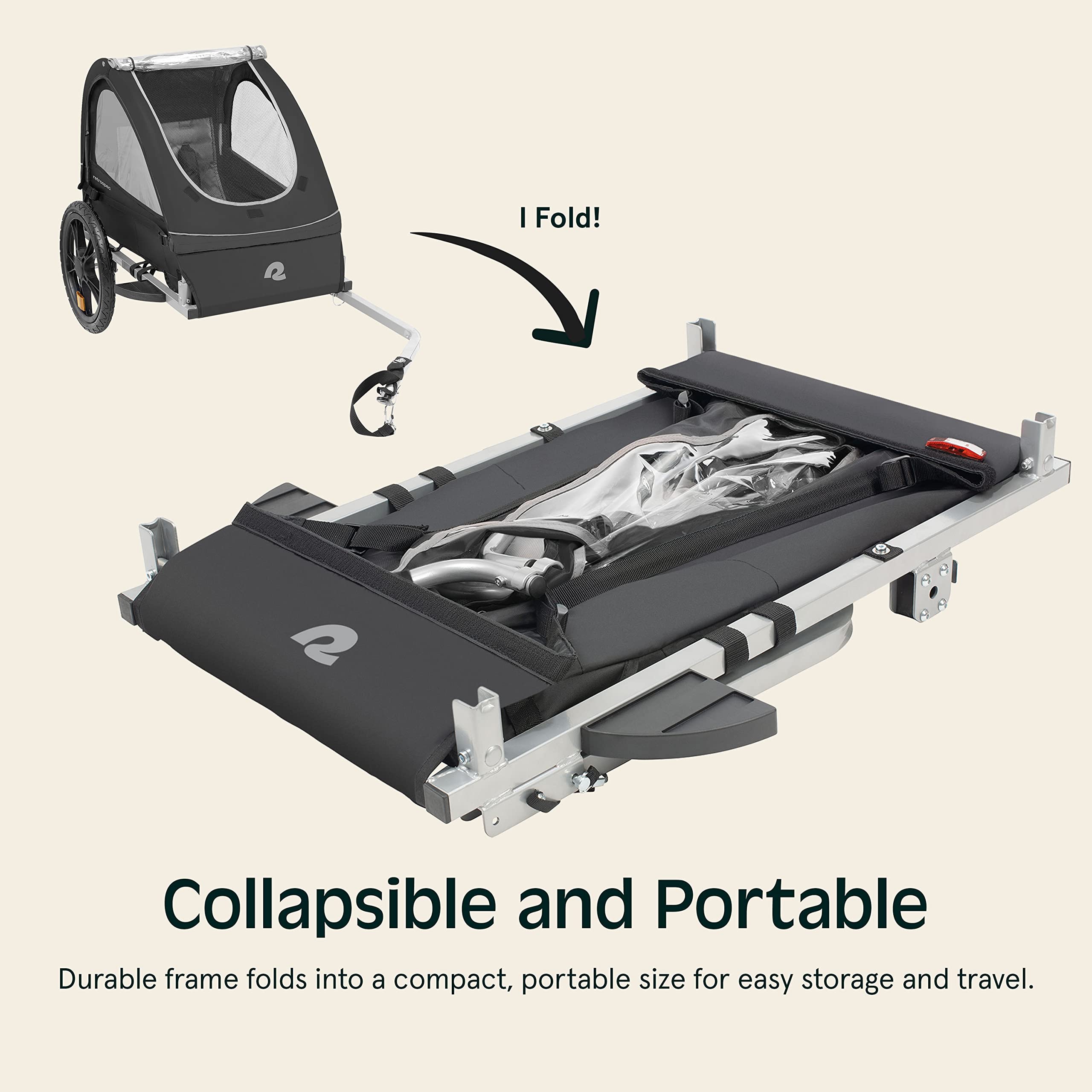 Retrospec Rover Kids Bicycle Trailer - Single & Double Passenger Childrens Foldable/Collapsible Tow Behind Bike Trailer With 16
