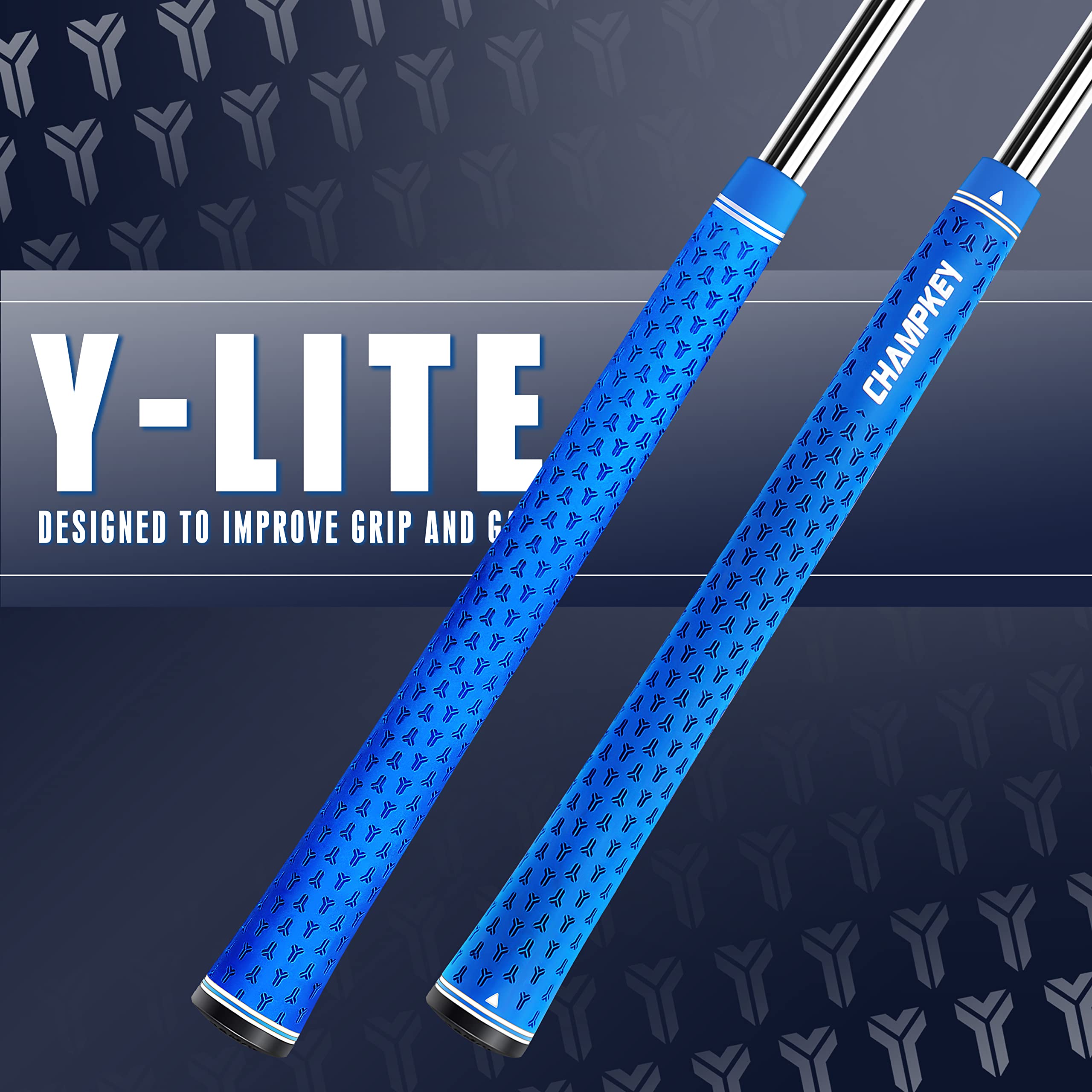 Champkey Y-Lite Golf Grips 13 Pack With All Repair Kits | All Weather Performance Golf Club Grips | High Traction Golf Rubber Gr