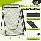 Volleyball Rebounder Net 7x4 Ft with Portable Travel Bag, 5-Angle Adjustable Rebounder Equipment for Practicing Digging, Setting