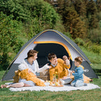 Camping Tent 4 Person, Waterproof Windproof Tent With Rainfly Easy Set Up-Portable Dome Tents For Camping (Gray)