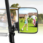 10L0L Golf Cart Mirror No Drilling Side Mirrors Universal For Club Car, Ezgo,Yamaha, Folding Side Rear View Mirrors Adjustable 1