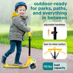 SereneLife 3 Wheel Scooter for Toddlers and Kids - Foldable Kid Scooter with LED Wheels, Adjustable Handlebar, Rear Brake, Anti-
