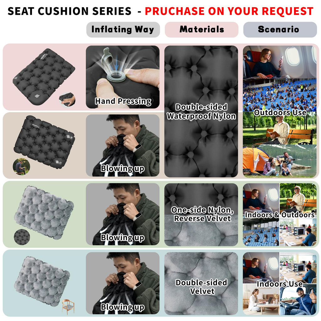 Eulant Lightweight Inflatable Seat Cushion Waterproof Air Cushion,Portable Travel Cushions Suitable For Camping Hiking Climbing
