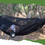 Hammock Tent With Bug Net - Insect Free Hammock Tent, Asymmetrical Design & Integrated Inflatable Pad Sleeve For A Lay Flat & In