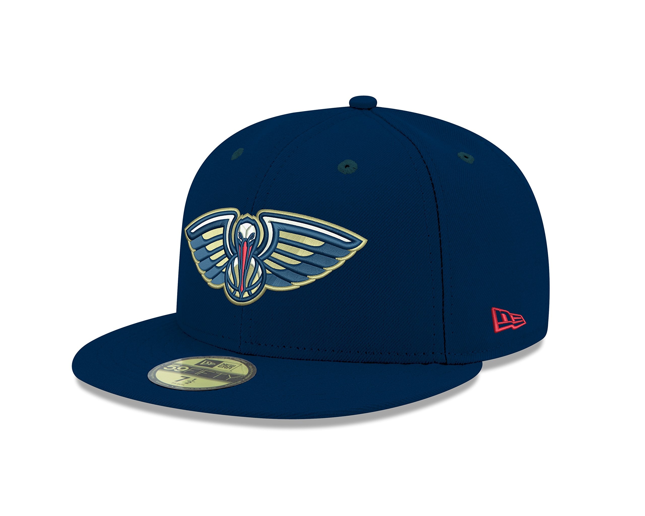 NBA New Orleans Pelicans Mens Official 59FIFTY Fitted Cap, 7.875, Navy