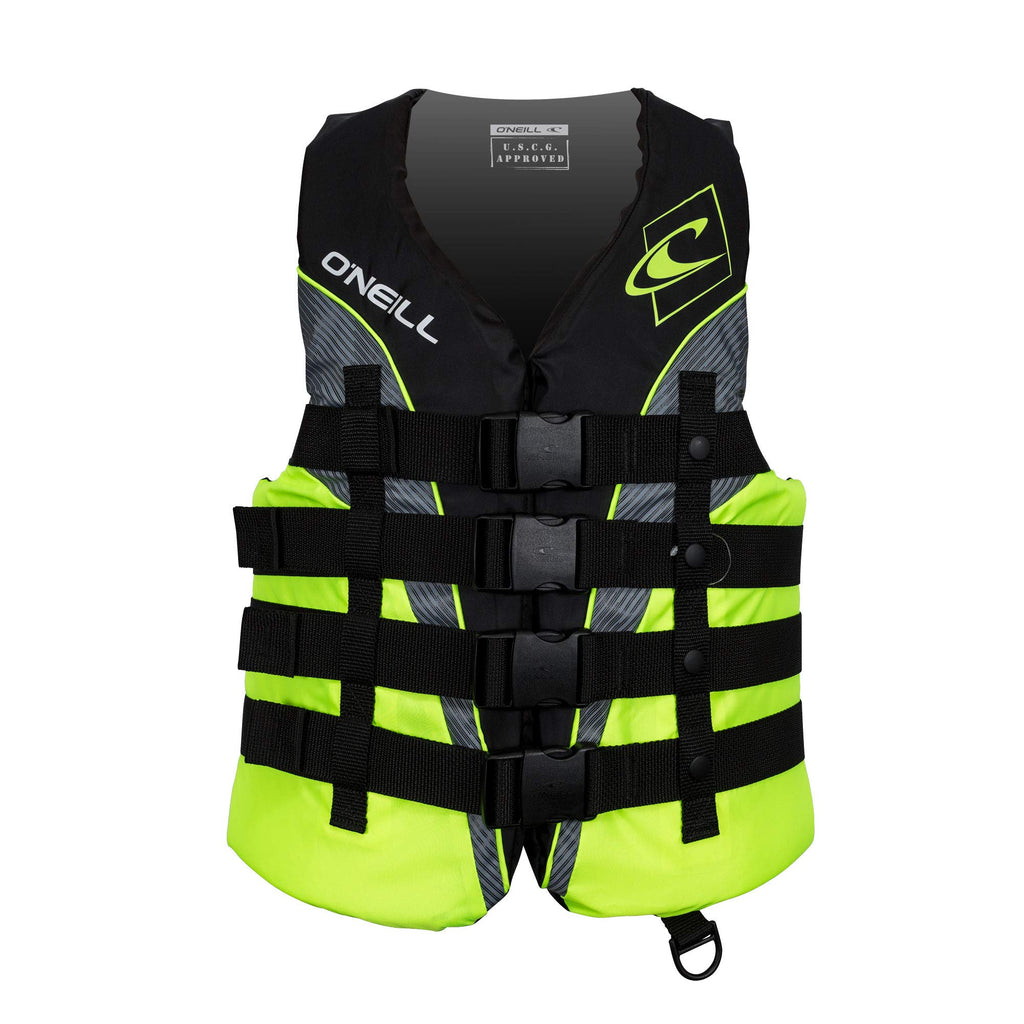 O'Neill Men'S Superlite Uscg Life Vest,Black/Lime/Smoke/Lime,L
