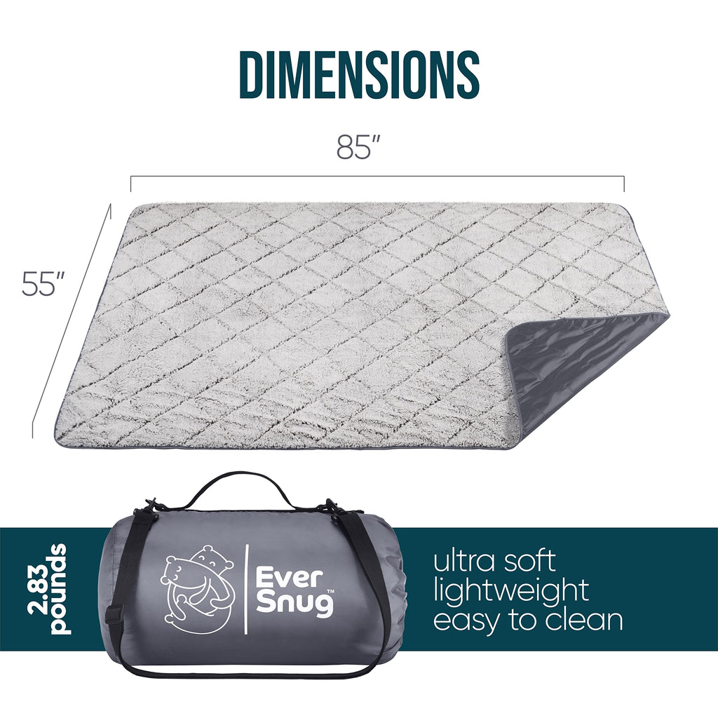 Eversnug Extra Thick Sherpa Fleece Blanket, Large - Waterproof, Windproof, Washable - For Camping, Picnics, Outdoors