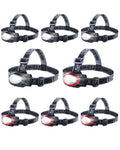 Lichamp Camping Headlamp Flashlight 8 Pack, Outdoor Super Bright COB Head Lamp Gear for Running, Reading, Hiking, Walking, Climb