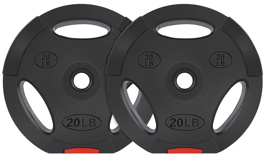 Balancefrom Vinyl Standard 1-Inch Plate Weight Plate For Strength Training And Weightlifting, 20-Pound, Pair