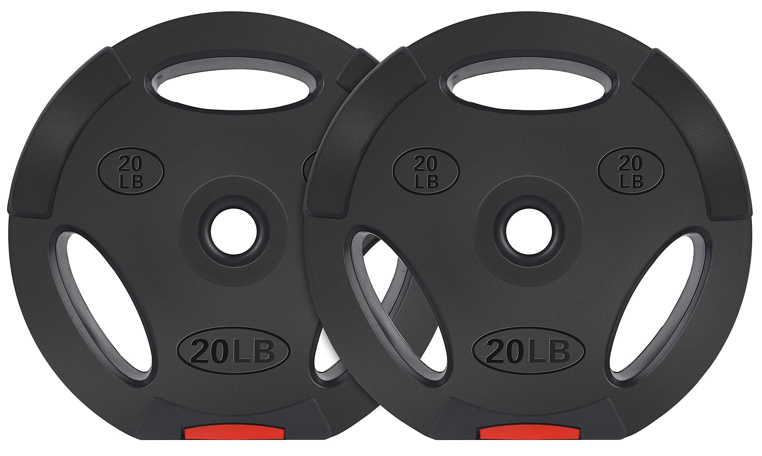 Balancefrom Vinyl Standard 1-Inch Plate Weight Plate For Strength Training And Weightlifting, 20-Pound, Pair