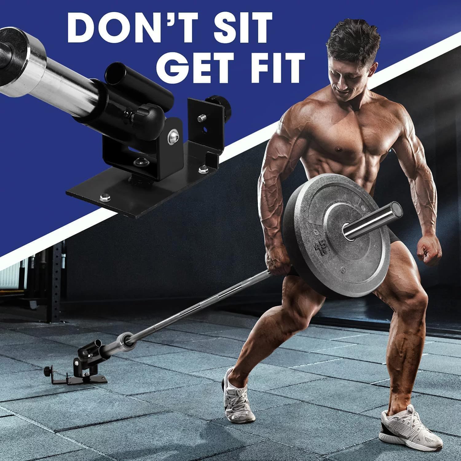 Yes4All Deluxe T-Bar Row Platform - Landmine Row Handle Full 360A Swivel & Easy To Install - Fits Perfectly 1A And 2A Barbell (B