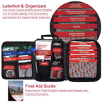 [New Upgrade] Professional First Aid Kits, First Aid Trauma Kit With Labelled Compartments Molle System For Car, Hiking, Backpac
