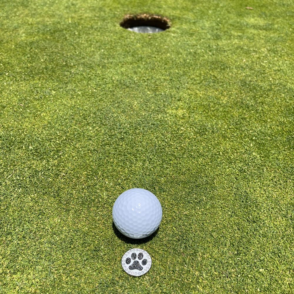 Giggle Golf Bling Paw Print Golf Ball Marker With A Magnetic Hat Clip | Fun Golf Accessories For Women