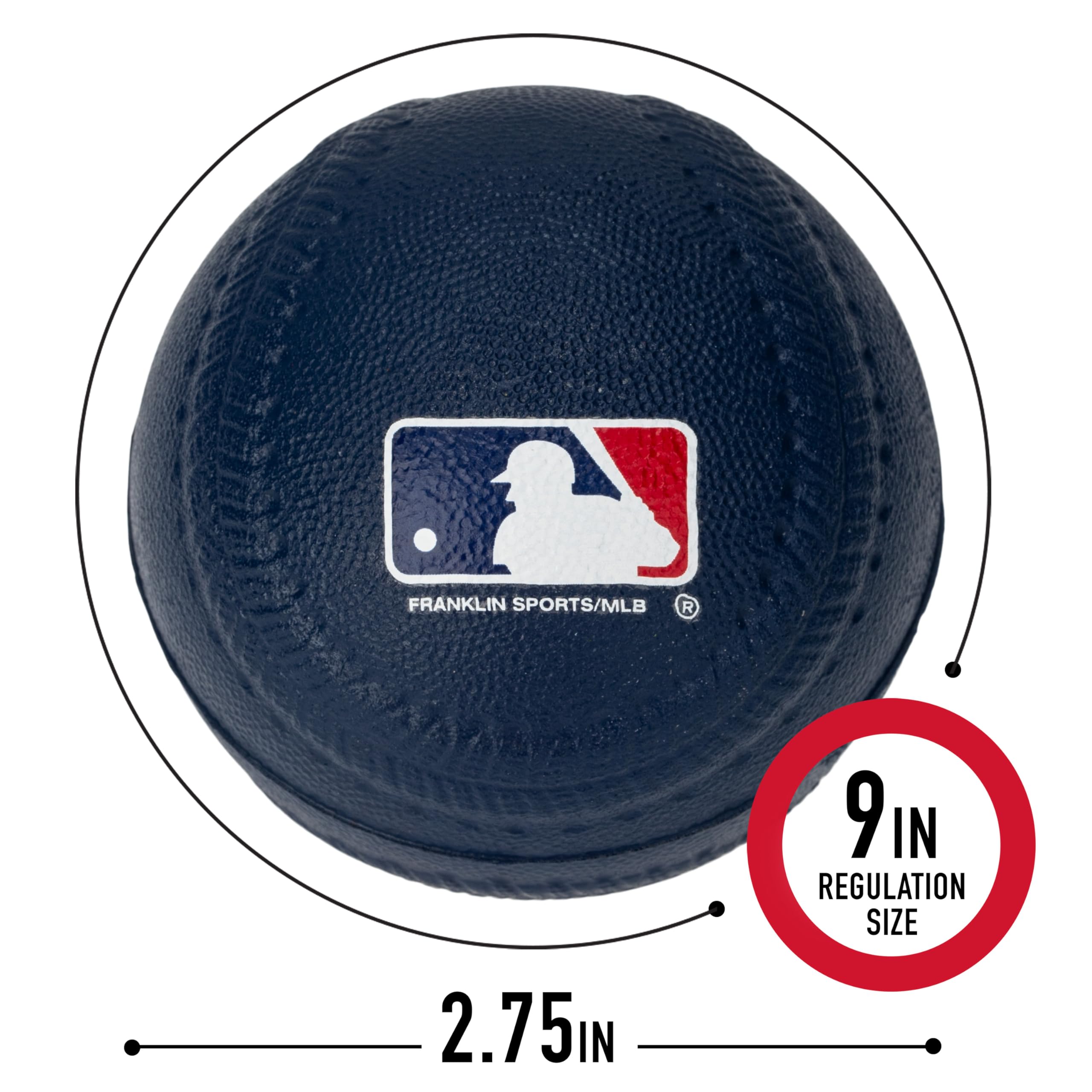 Franklin Sports Foam Baseballs - Soft Foam Practice Baseballs For Kids - Perfect For Hitting And Indoor Or Outdoor Play - 3 Pack