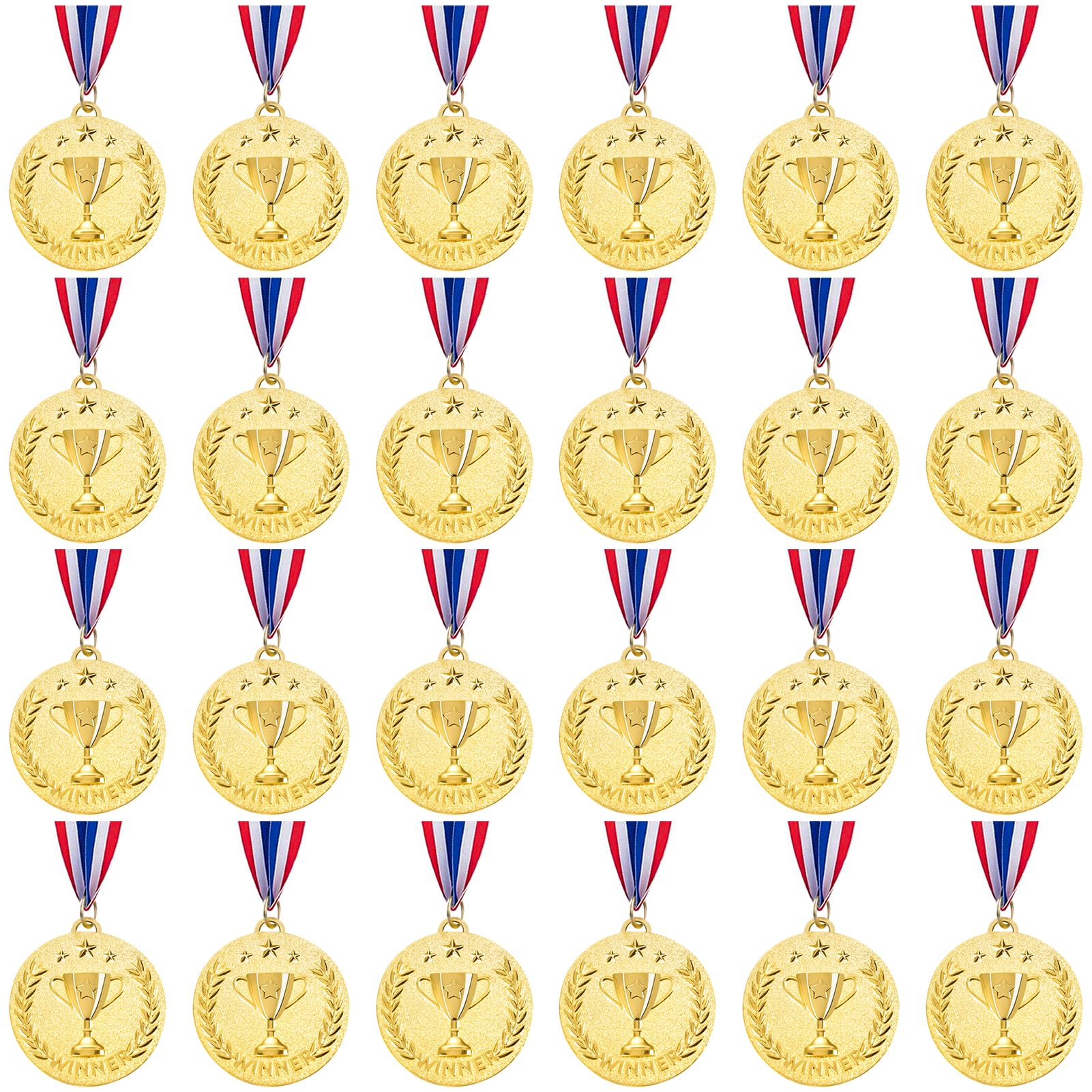 Caydo 12 Pieces Winner Awards Medals with Trophy Graphics for Competitions, Sport, Party for Child and Adults, 2 Inch