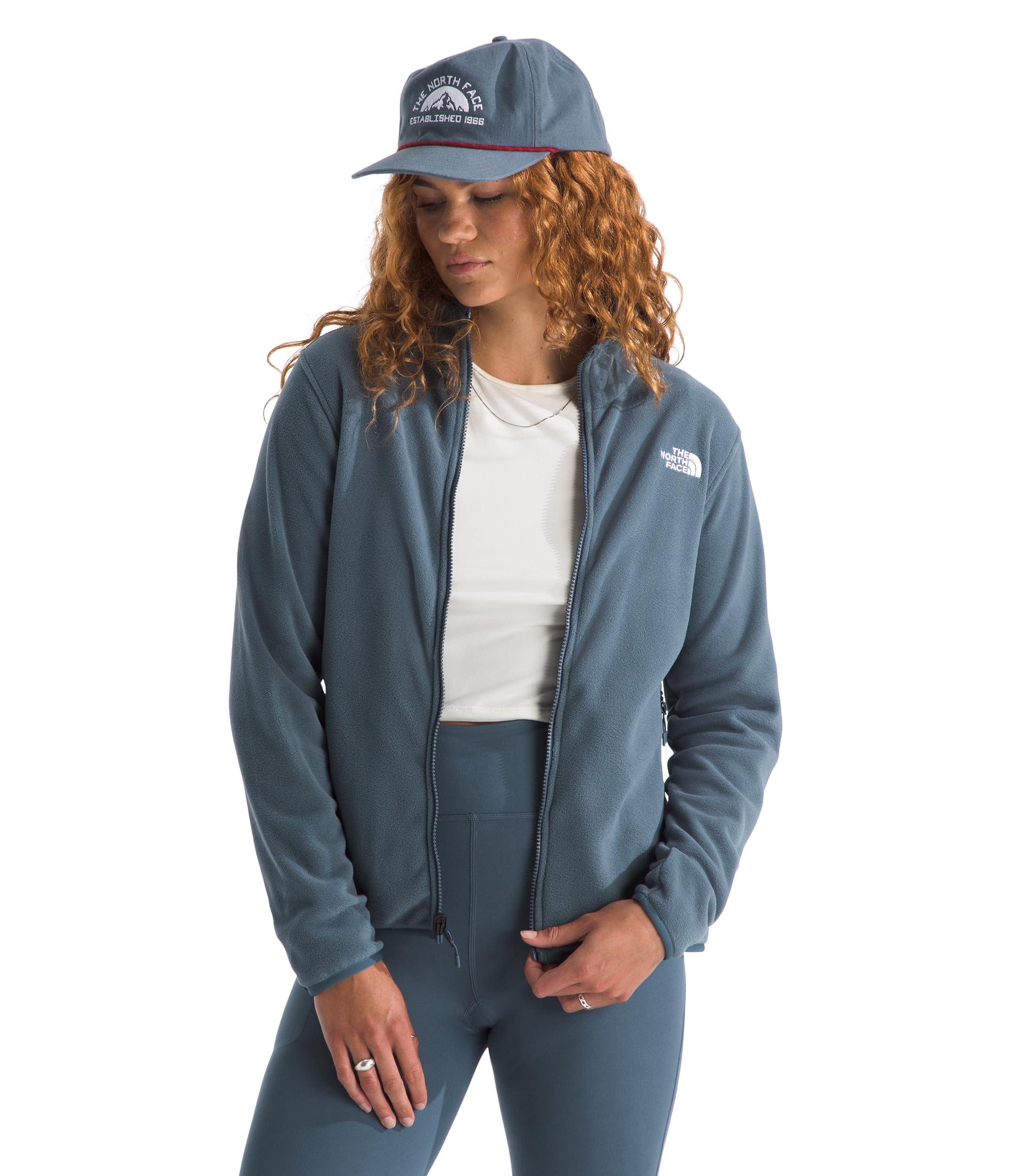 The North Face Womens Glacier Fleece Jacket (Standard & Plus Size) - Soft Pullover with Zippered Hand Pockets, Granite Grey, Sm