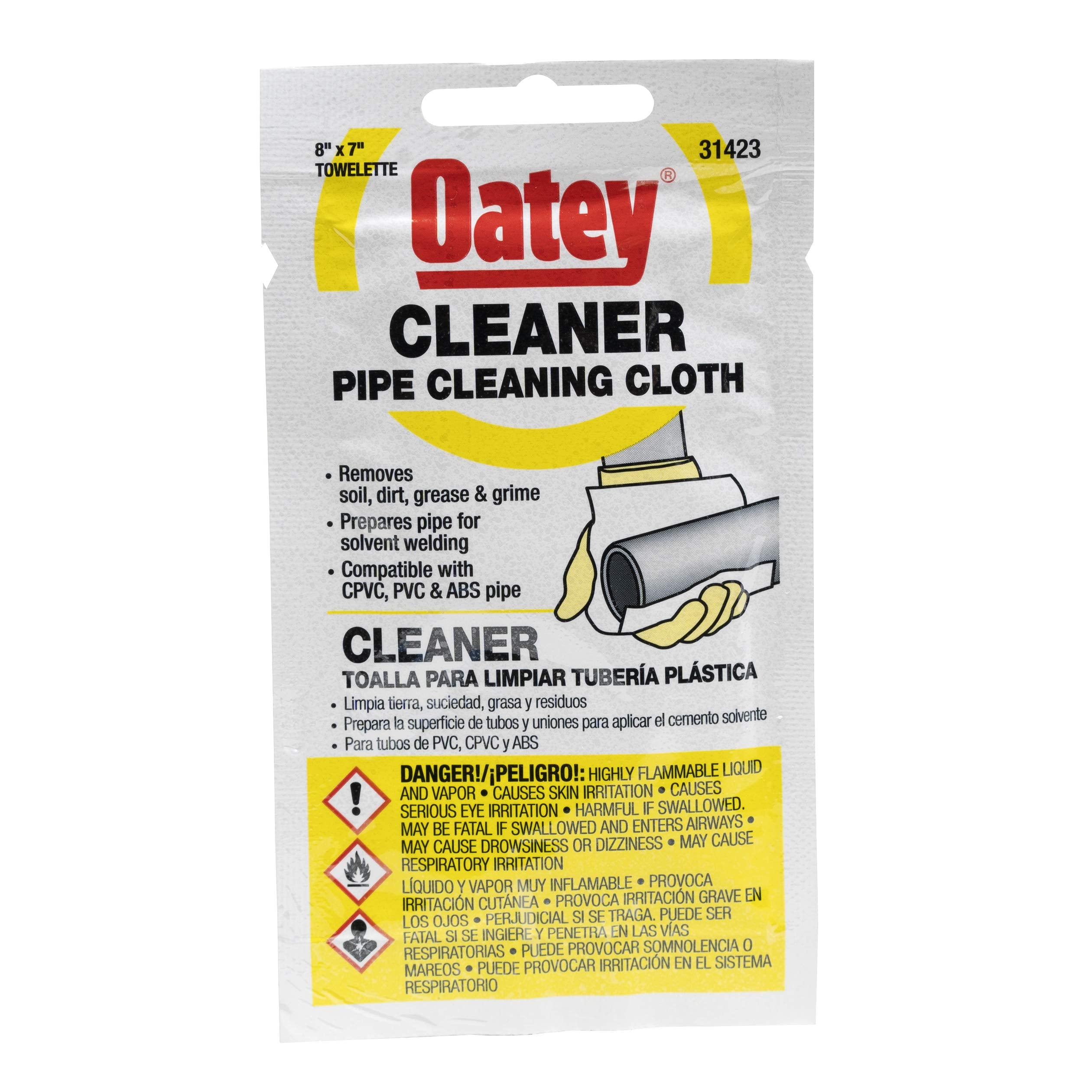 Oatey 31423 Cpvc, Pvc And Abs Pipe Cleaning Cloth, Plain